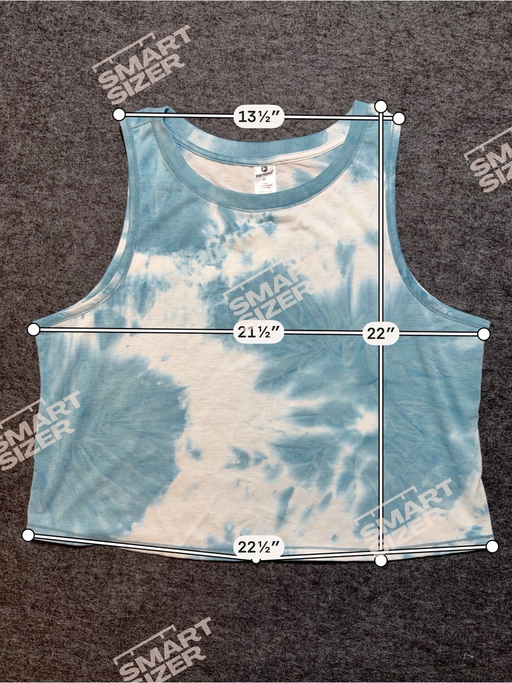 90 Degree By Reflex Sky Blue Tie-Dye Tank Top - Picture 4 of 5